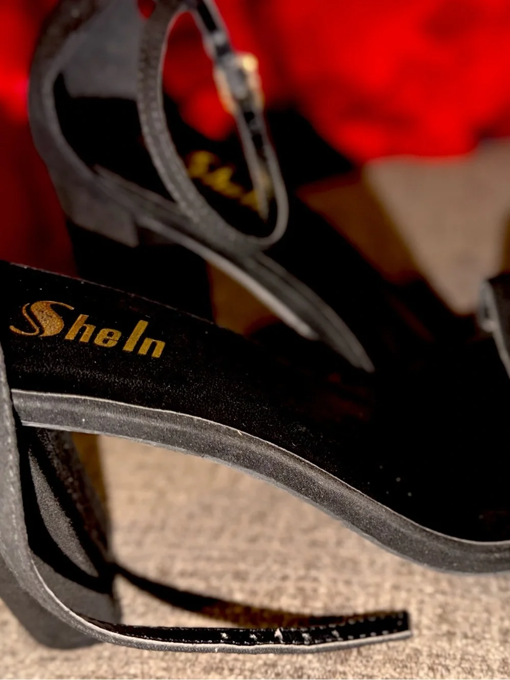 SHEIN Black Ankle-Strap Stiletto Sandals